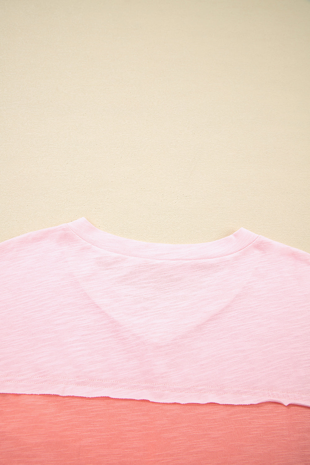 Pink Flower Patched Exposed Seam Bracelet Sleeve Oversized T Shirt